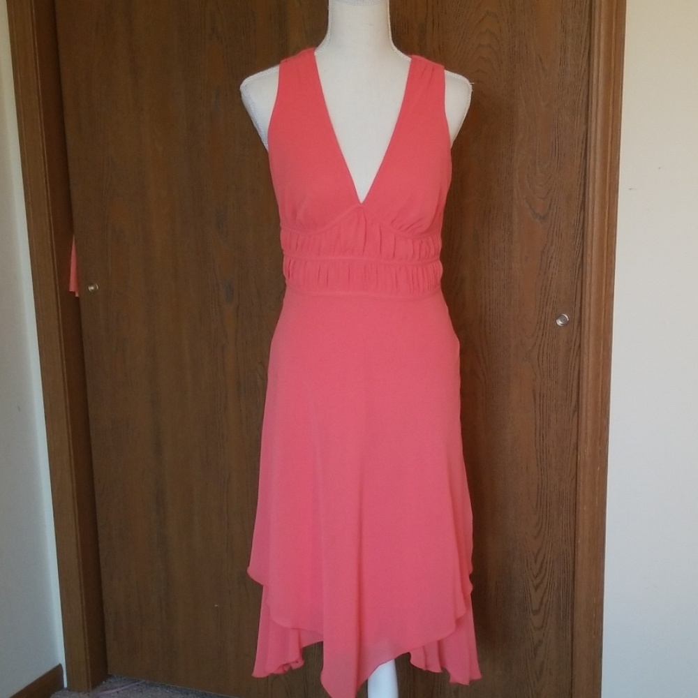 Bisou Bisou coral dress sz 4. EUC